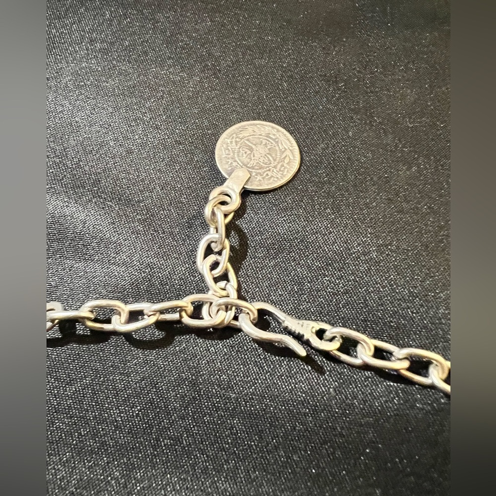 Rectangular Charm Turkish (?) Silver Necklace - image 3